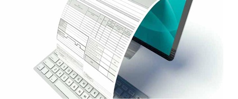 Image of a form and keyboard